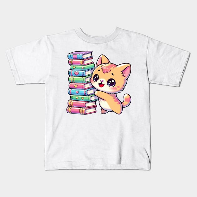 Brontosaurus Book Lover Librarian Dinosaur Reading Hobby Fan Kids T-Shirt by Dad and Co